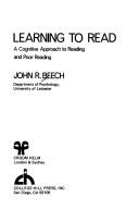 Learning to read by John R. Beech