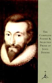 Cover of: The complete poetry and selected prose of John Donne by John Donne