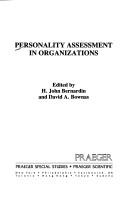 Cover of: Personality assessment in organizations