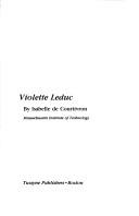 Cover of: Violette Leduc by Isabelle De Courtivron