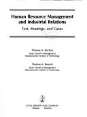 Cover of: Human resource management and industrial relations by Thomas A. Kochan