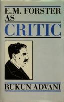 Cover of: E.M. Forster as critic by Rukun Advani