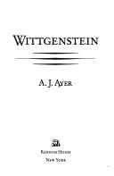 Cover of: Wittgenstein by A. J. Ayer