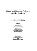 Cover of: History of vacuum science and technology | 