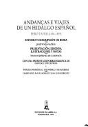 Cover of: Andanças e viajes de un hidalgo español: Pero Tafur (1436-1439)