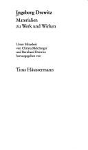 Cover of: Ingeborg Drewitz: Materialien zu Werk und Wirken