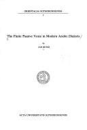 Cover of: The finite passive voice in modern Arabic dialects by Jan Retsö