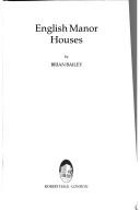 Cover of: English manor houses