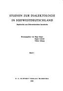 Cover of: Forschungsbericht "Südwestdeutscher Sprachatlas"