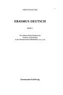 Cover of: Erasmus Deutsch by Heinz Holeczek