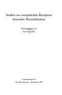 Cover of: Studien zur europäischen Rezeption deutscher Barockliteratur