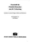 Festschrift für Friedrich Kienecker zum 60. Geburtstag by Gerd Michels