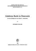 Cover of: Gelehrtes Recht in Österreich: von den Anfängen bis zum frühen 14. Jahrhundert