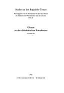 Cover of: Glossar zu den althethitischen Ritualtexten