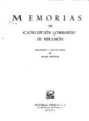 Memorias de Concepción Lombardo de Miramón by Concepción Lombardo de Miramón