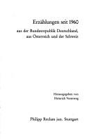 Cover of: Erzählungen seit 1960: aus der Bundesrepublik Deutschland, aus Österreich und der Schweiz