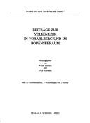 Cover of: Beiträge zur Volksmusik in Vorarlberg und im Bodenseeraum by herausgegeben von Walter Deutsch und Erich Schneider.