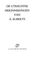 Cover of: De Utrechtse herinneringen van A. Alberts.