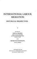 Cover of: International labour migration: historical perspectives