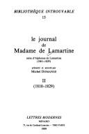 Cover of: Le journal de Madame de Lamartine: mère d'Alphonse de Lamartine : 1801-1829