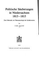 Cover of: Politische Säuberungen in Niedersachsen 1813-1815: eine Fallstudie zur Phänomenologie der Kollaboration