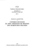 Cover of: Untersuchungen zu den Vereinen im Westen des Römischen Reiches