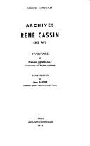 Cover of: Archives René Cassin: (382 AP) : inventaire