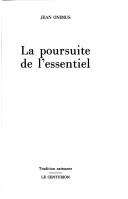 Cover of: poursuite de l'essentiel