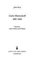 Cover of: Carlo Mierendorff 1897-1943 by Jakob Reitz