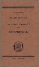 Cover of: Examen critique de l'ouvrage d'Aristote, intitulé Métaphysique by Karl Ludwig Michelet