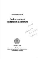 Cover of: Lexicon errorum interpretum Latinorum by Lundström, Sven.
