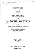 Cover of: Mémoires de la marquise de La Rochejaquelein, née Marie-Louise-Victoire de Donissan