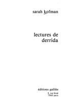 Cover of: Lectures de Derrida