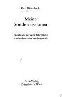 Cover of: Meine Sondermissionen: Rückblick auf zwei Jarhzehnte bundesdeutscher Aussenpolitik