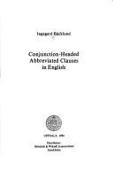 Cover of: Conjunction-headed abbreviated clauses in English