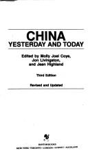 Cover of: China, yesterday and today