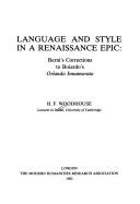 Cover of: Language and style in a renaissance epic: Berni's corrections to Boiardo's Orlando Innamorato