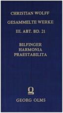 Cover of: De harmonia animi et corporis humani maxime praestabilita by Georg Bernhard Bilfinger
