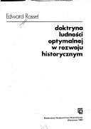 Cover of: Doktryna ludności optymalnej w rozwoju historycznym