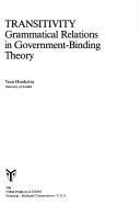 Cover of: Transitivity: grammatical relations in government-binding theory