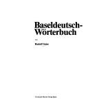 Baseldeutsch-Wörterbuch by Rudolf Suter