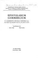 Cover of: Epistolarum commercium P. Laurentii Nicolai Norvegi S.J. aliaque quaedam scripta de manu eius