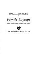 Cover of: Family sayings by Natalia Ginzburg, Natalia Ginzburg