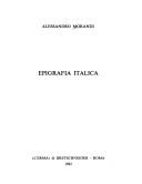 Cover of: Epigrafia italica by Alessandro Morandi