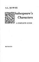 Cover of: Shakespeare's characters: a complete guide