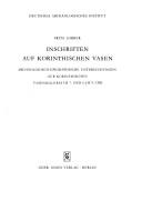Cover of: Inschriften auf korinthischen Vasen by Fritz Lorber, Fritz Lorber