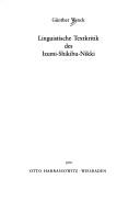 Cover of: Linguistische Textkritik des Izumi-Shikibu-Nikki