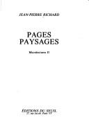 Cover of: Pages, paysages by Jean-Pierre Richard