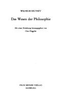 Cover of: Das Wesen der Philosophie