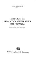 Cover of: Estudios de semántica generativa del español